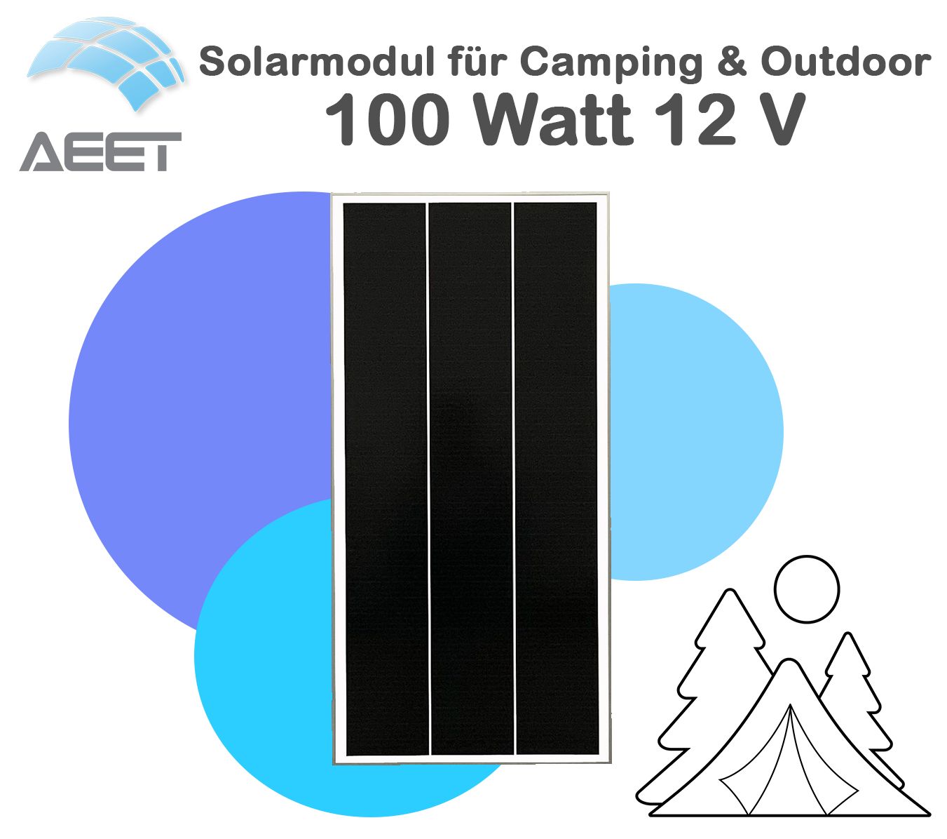 Solarmodule 100 Watt 12V Mono | Camping | Insel | Batterie